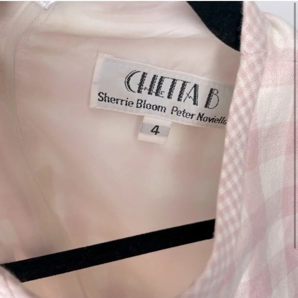 Chetta B Pink White Gingham Dress Size 4 - Picture 2 of 3